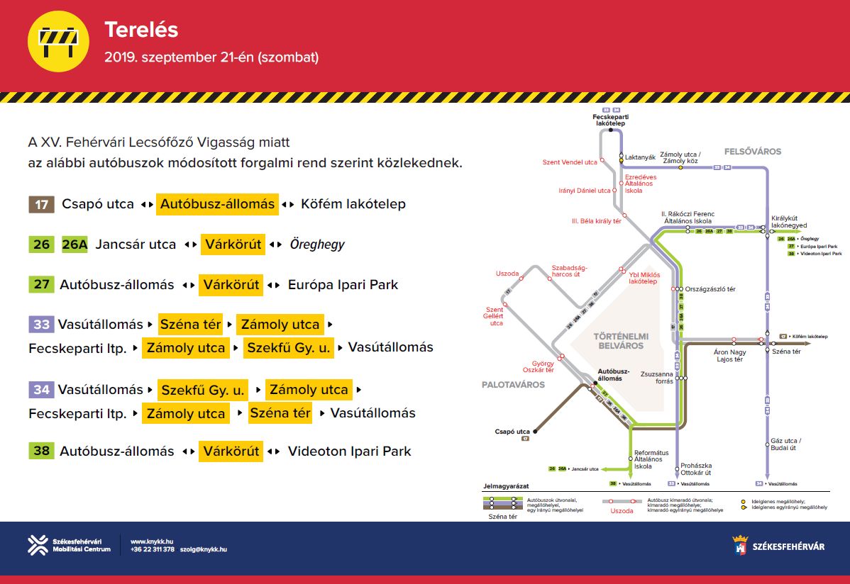 Így közlekednek a buszok a Lecsófőző Vigasság alatt